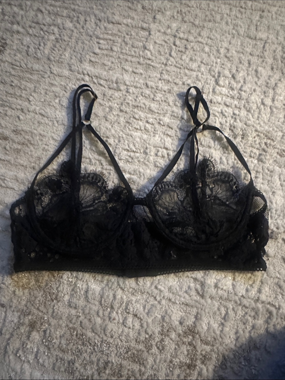 For Love and Lemons Black Lace Bra M NWOT